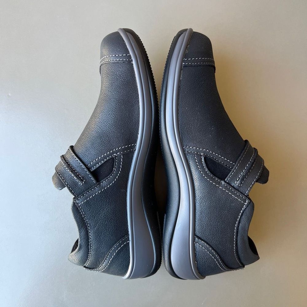 Orthofeet 813 Solerno Casual Orthotic Slip On Shoes Womens 7 Black Leather - Picture 6 of 13